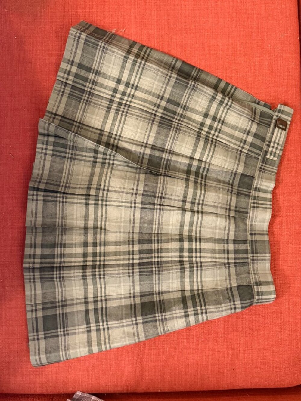 Plaid JK School Pleated Mini Skirt - Grey/White